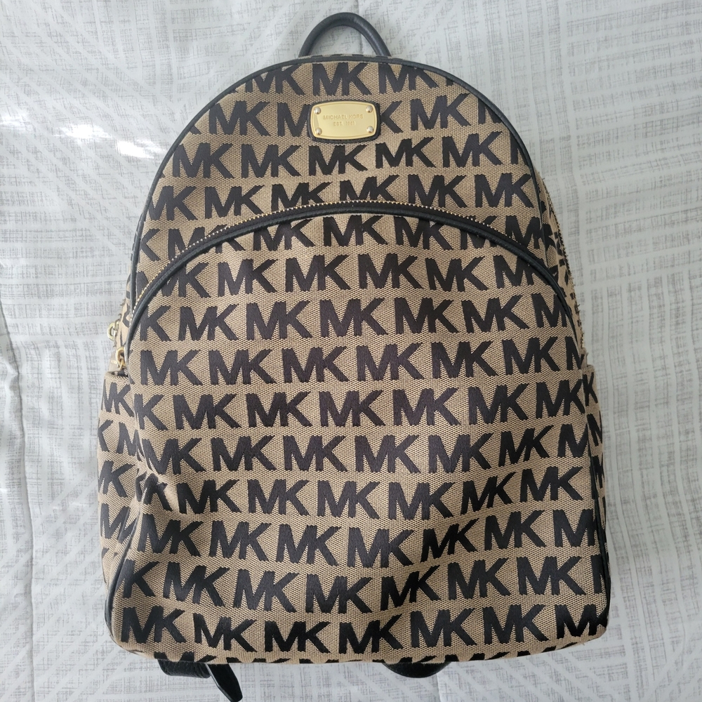 Michael Kors Black and Tan Backpack